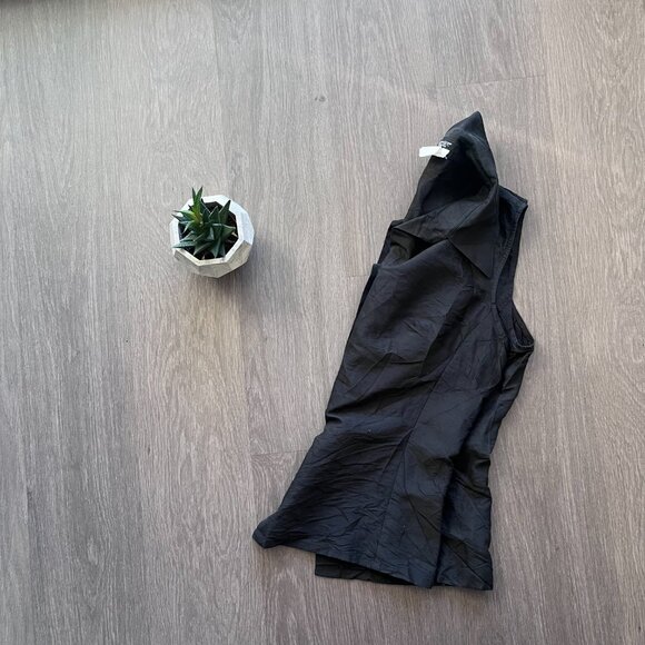 Karen Kane Silk Sleeveless Button Down Blouse (with Crinkle look) - Picture 10 of 10